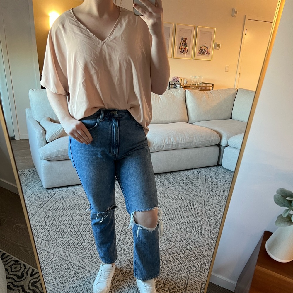 Over sized V neck blouse